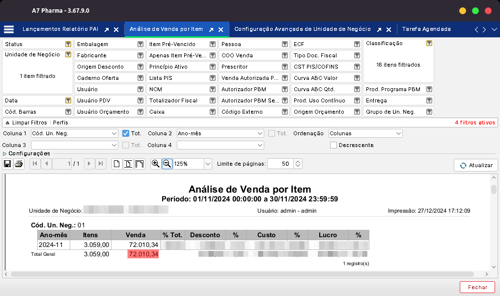 Relatorio venda por item com classificacoes com lançamento tipo Faturamento Perfumaria.png