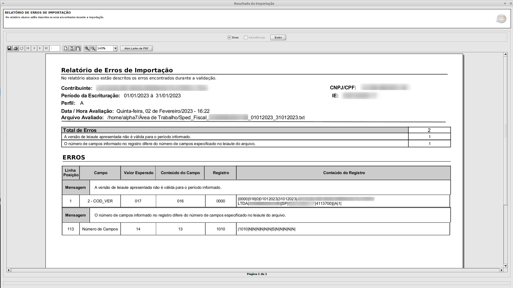 Geralcomo Corrigir O Erro 2 Cod Ver Ao Validar O Arquivo De Sped Fiscal Base De 8525